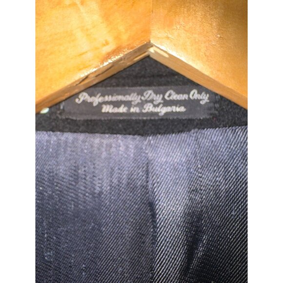 Silver Cloud Black Cashmere Long Dress Overcoat R46 3 Button Business Made Italy - Picture 7 of 15